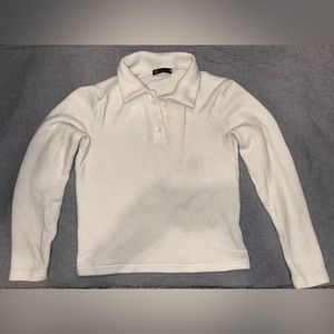 Zara White Collared Sweater